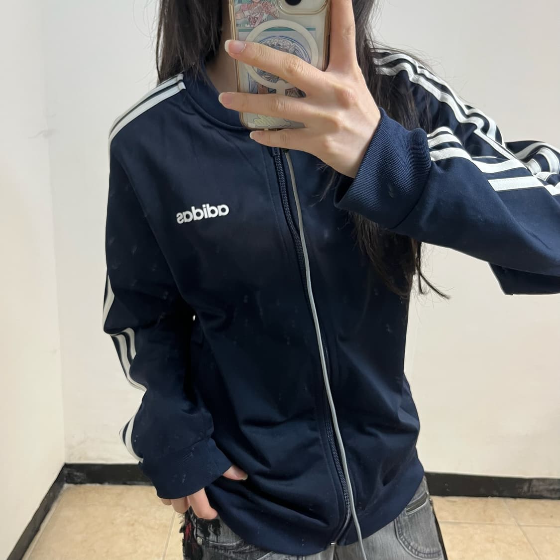 Adidas navy china neck track jacket 상품이미지3