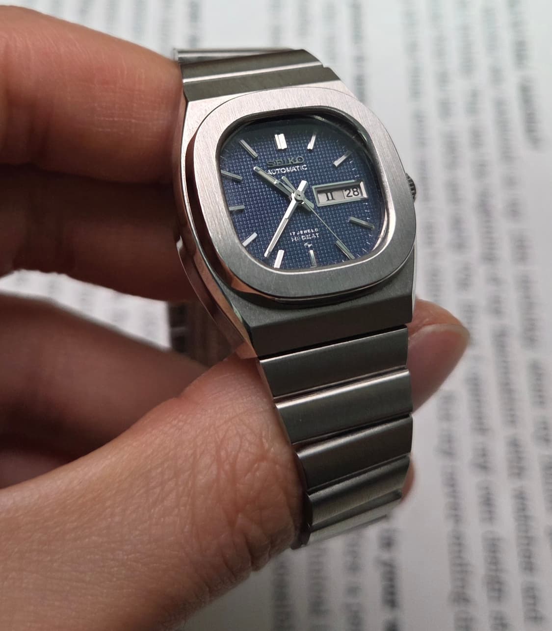 레어] 빈티지 세이코 하이비트 블루와플판 여성용 브레이슬릿 ver. 상품이미지5