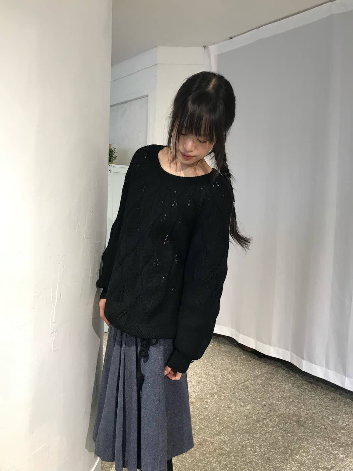 핸드메이드 블랙 니트 상품이미지3