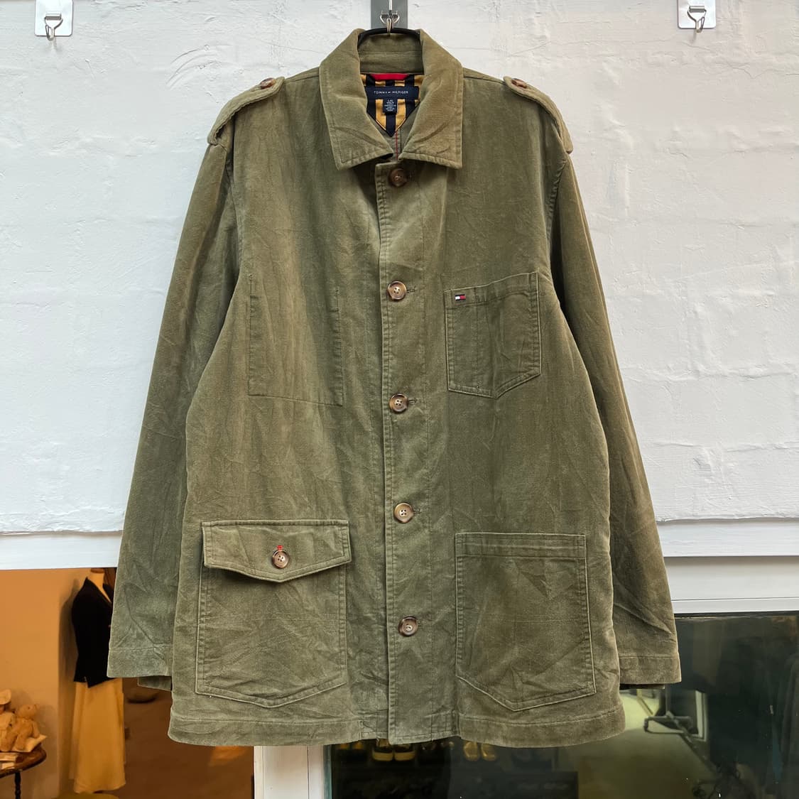 Tommy Hilfiger 올리브 그린 코듀로이 자켓 L 상품이미지1