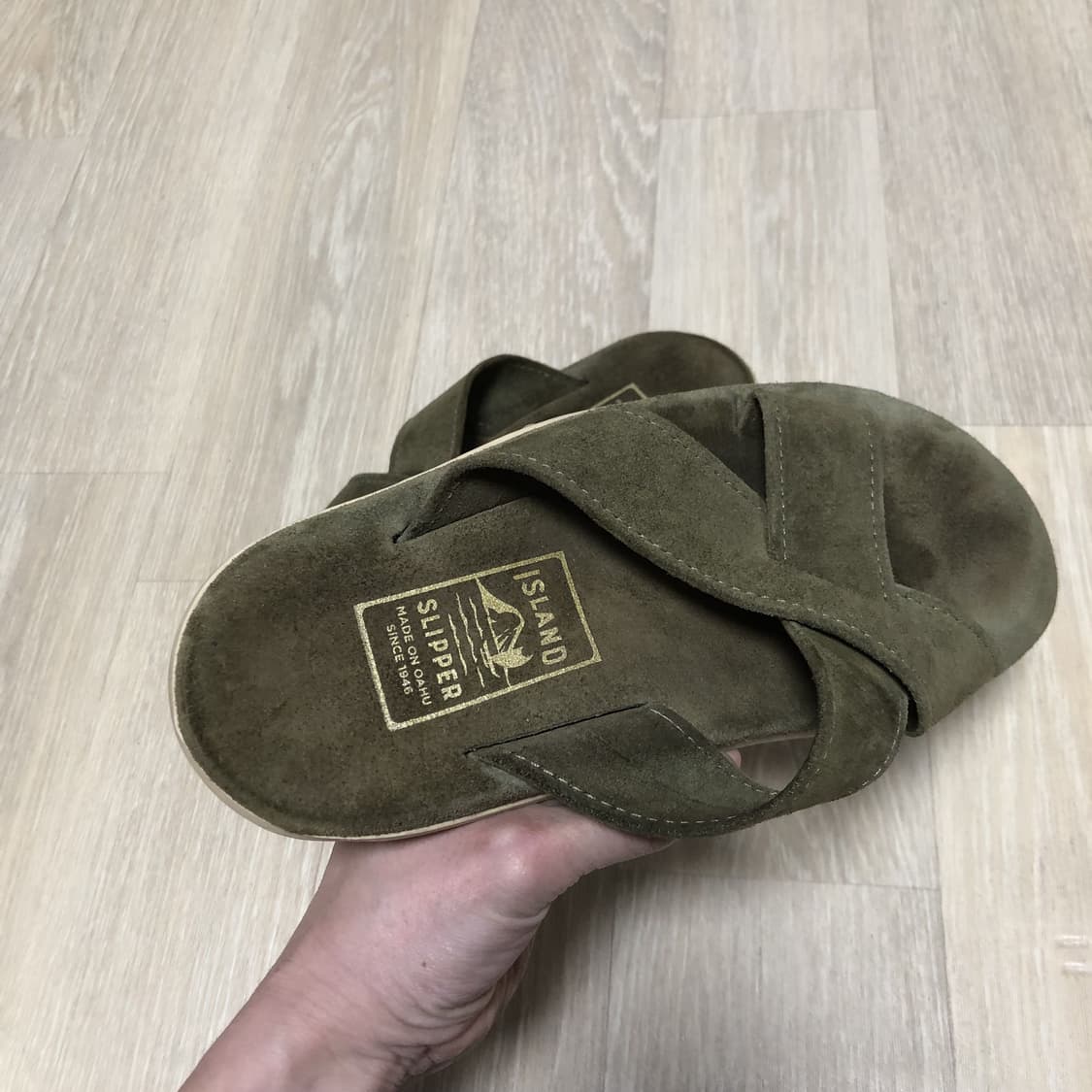 (260) 아일랜드 슬리퍼 스웨이드 슬라이드 올리브 카키 아일랜드260 상품이미지7