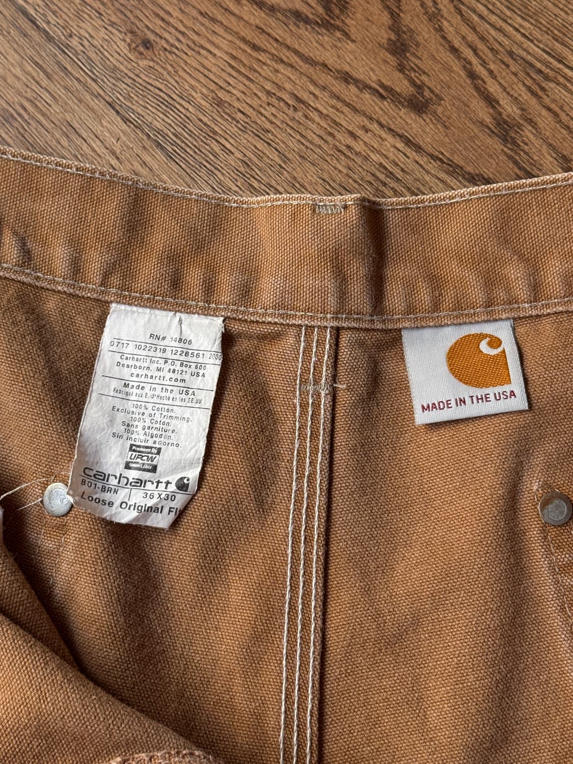 [36]칼하트 Made in USA 브라운 더블니 워크팬츠 상품이미지6