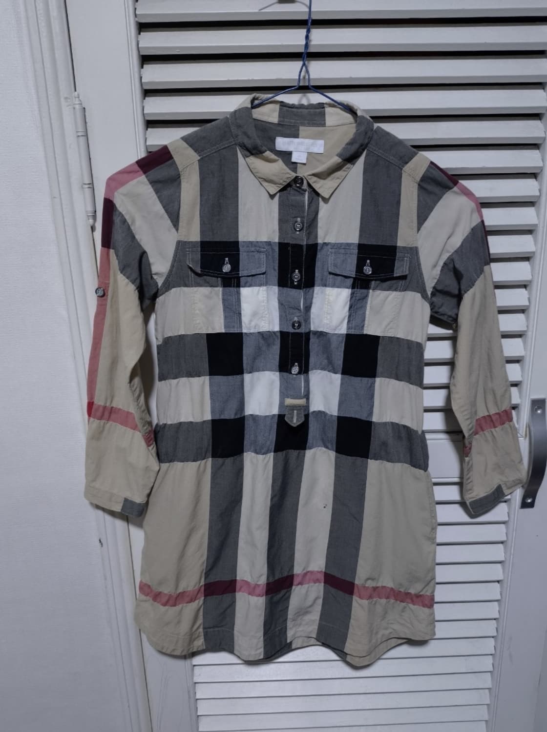 8Y 버버리 키즈 체크셔츠 원피스 상품이미지1