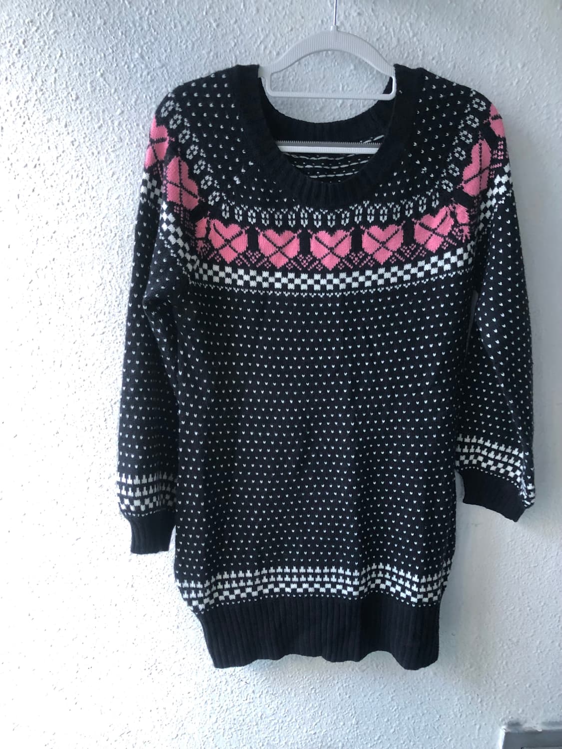 도트 블랙 롱 니트 원피스 상품이미지1