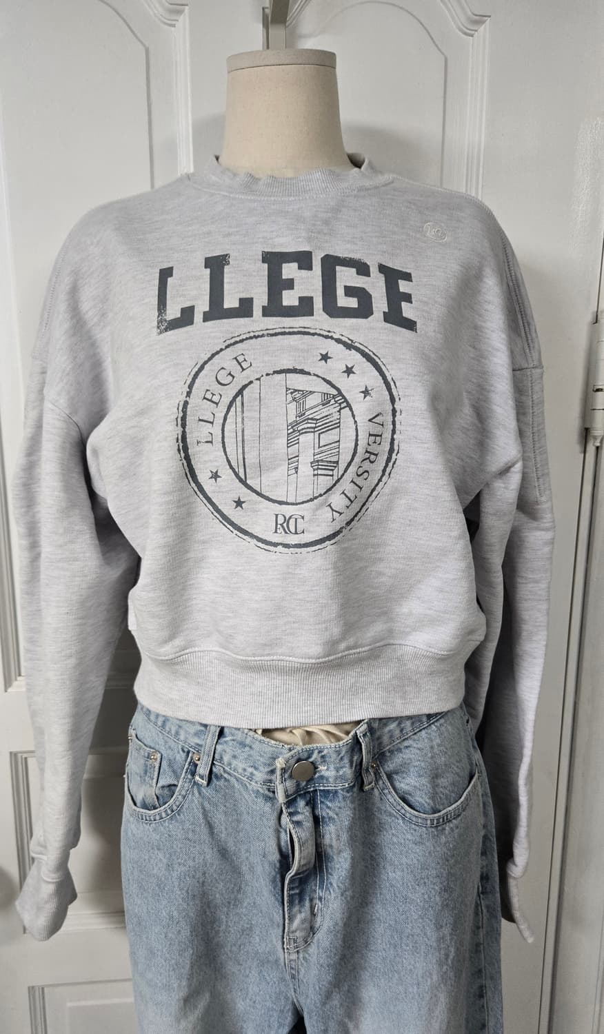 렉토 크롭 맨투맨 상품이미지3