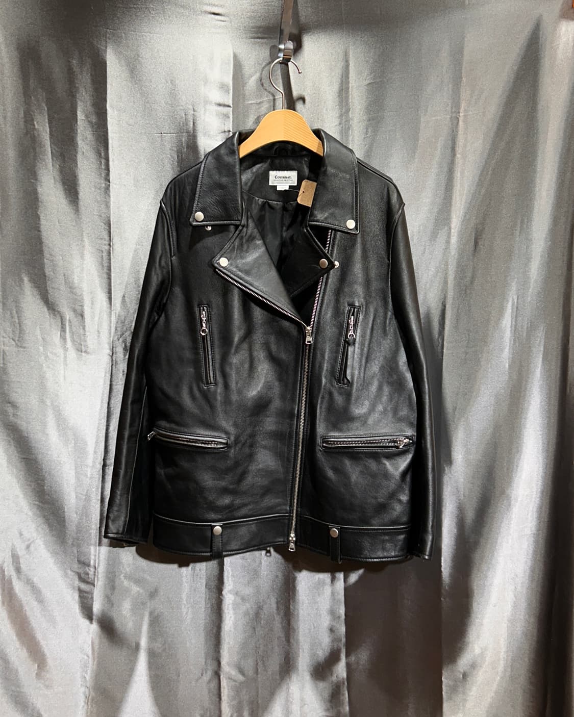 L 커버낫 램스킨 클래식 블랙 라이더 자켓 상품이미지2