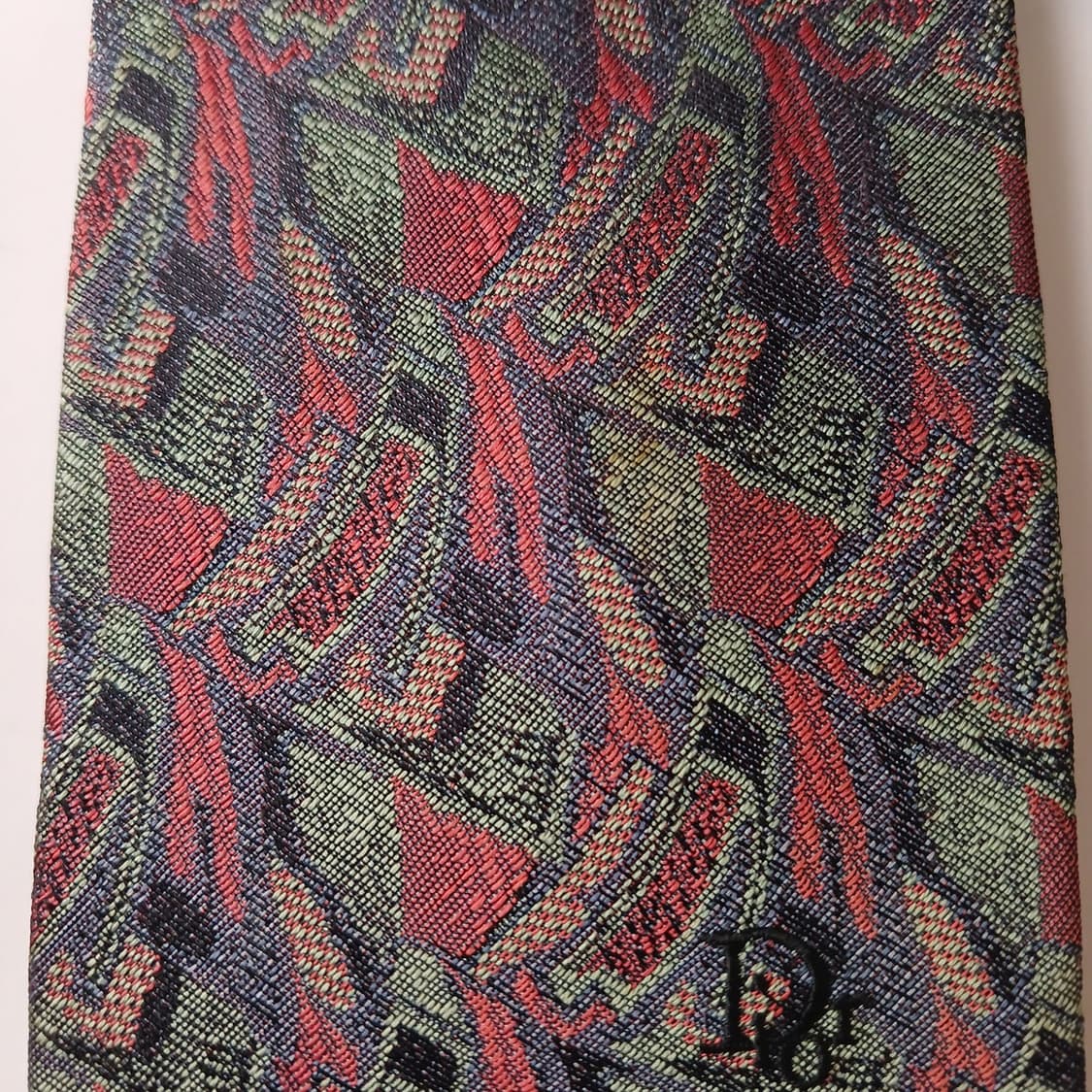 디올 실크 그린 패턴 넥타이 8.6cm B등급 A19388
 상품이미지5