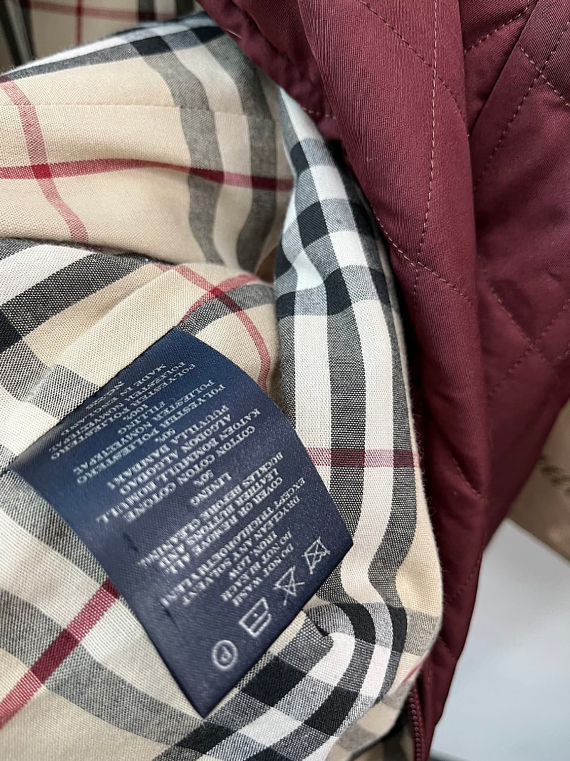 여) 버버리 버건디 퀼팅집업  상품이미지9
