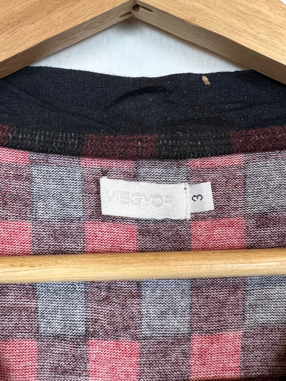 JPN VIBGYOR 레드/블랙 체크 가디건 SIZE 3 상품이미지3