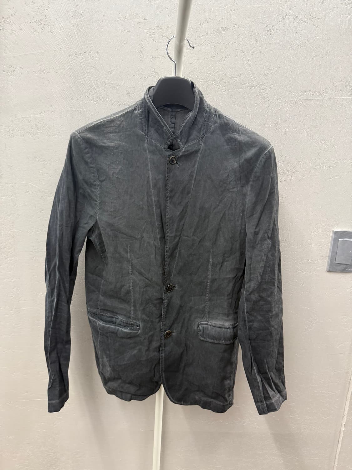 세네시 워시드 린넨 혼방 스탠드카라 3버튼 자켓 상품이미지2