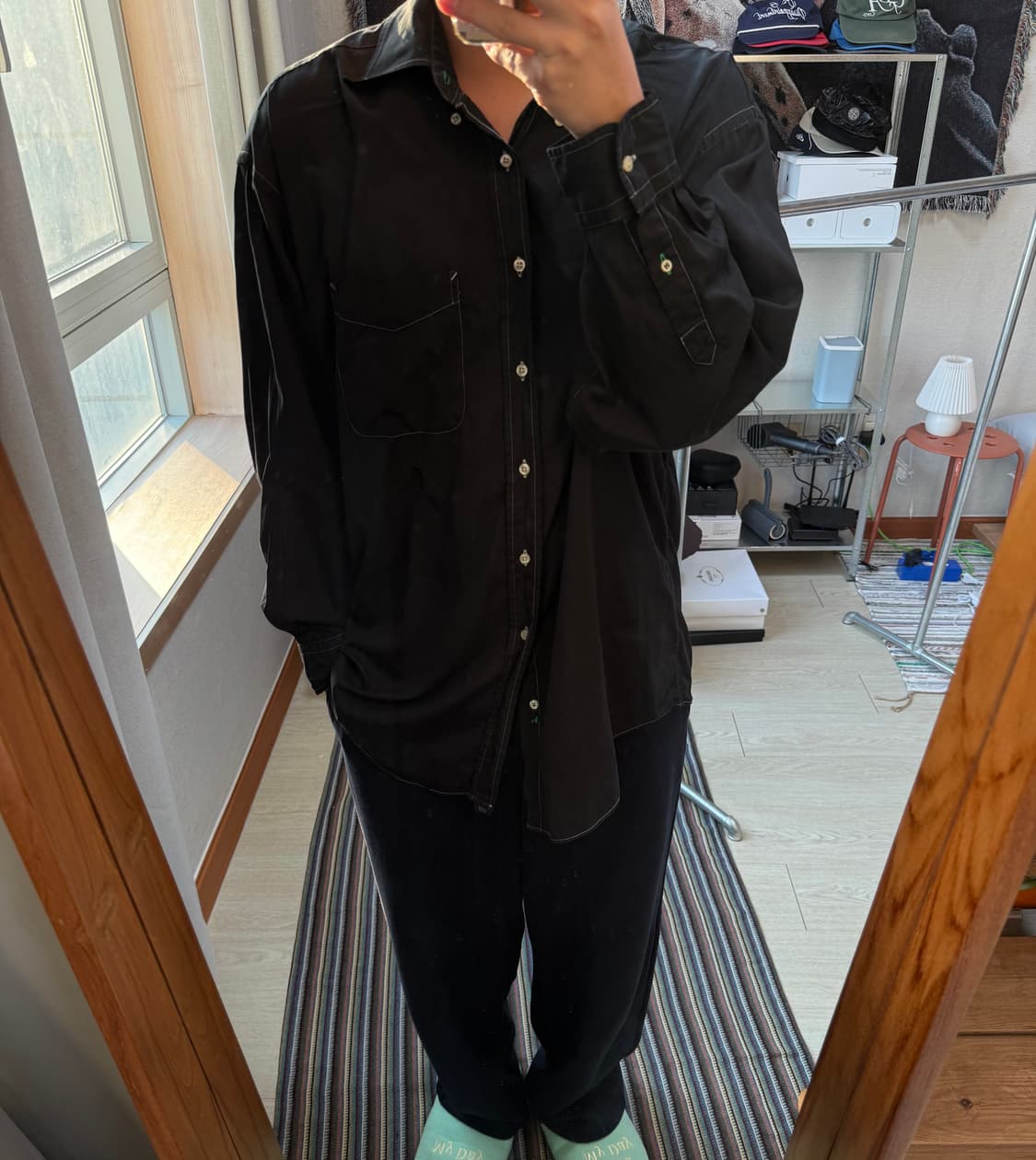 타미힐피거 로고 셔츠 상품이미지2