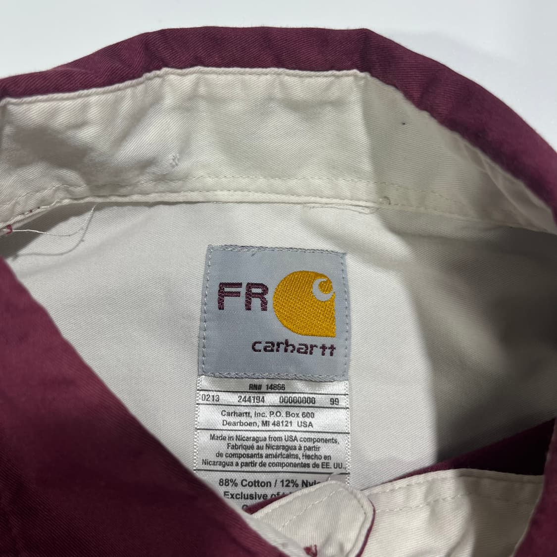 칼하트 FR 버건디 워크 셔츠 상품이미지4
