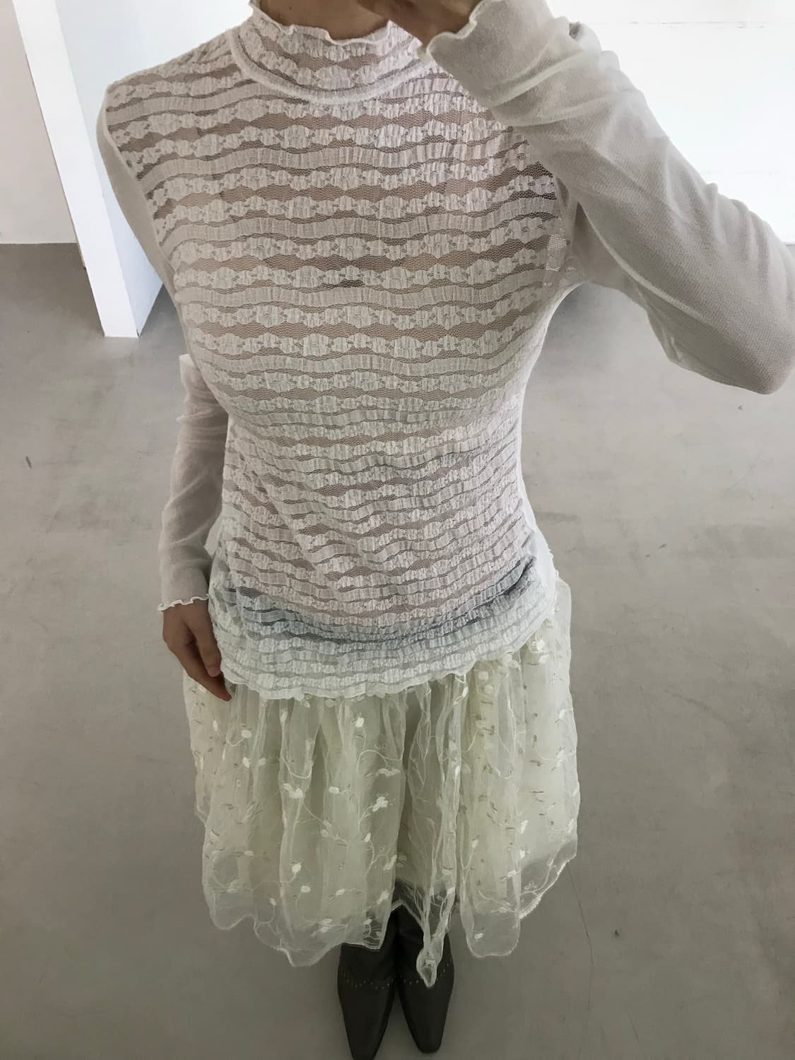 vintage lace mesh top 상품이미지1