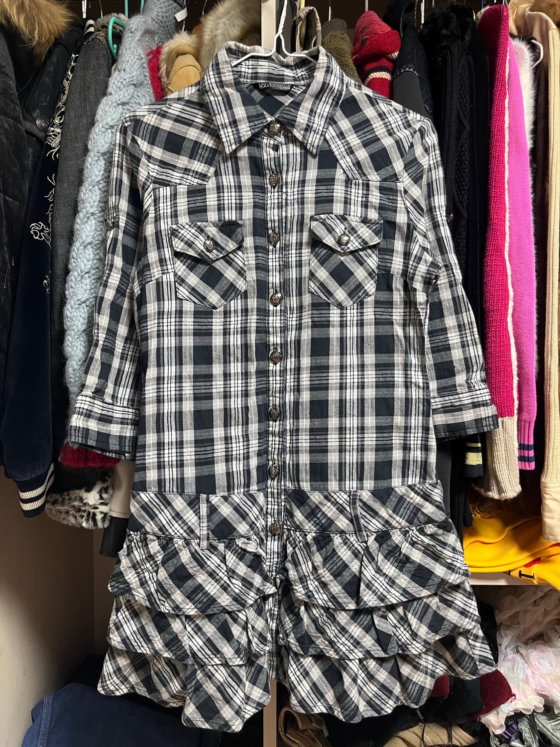 고스펑크 타탄 원피스 상품이미지1