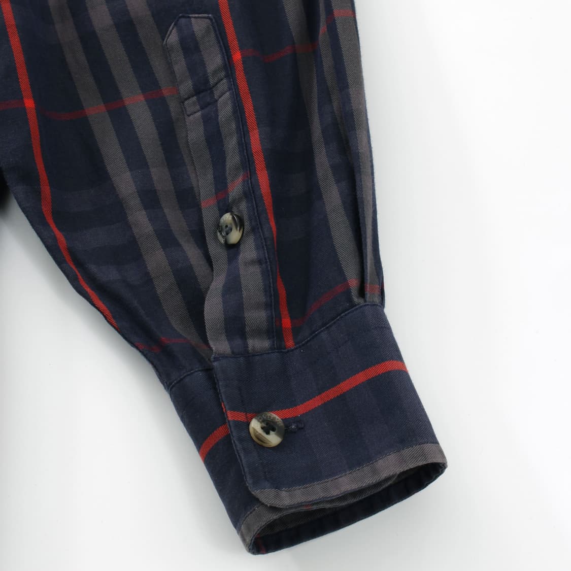 버버리 BURBERRY 빈티지 네이비 체크 셔츠 남방 상품이미지4
