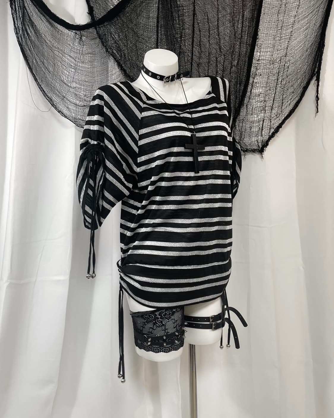 stripe shirring t-shirt 상품이미지2