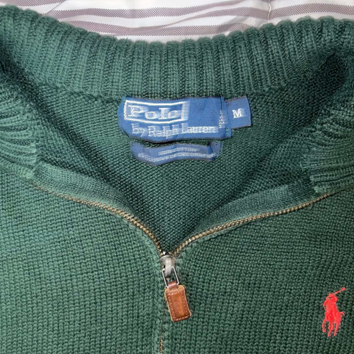 폴로 랄프로렌 니트 반집업 하프집업 그린 딥그린 m 상품이미지4