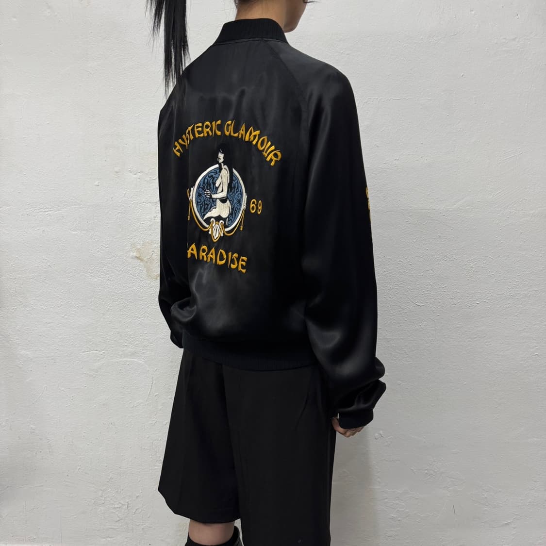 히스테릭글래머 17ss 블랙컬러 파라다이스 수베니아 실크 스카잔 자켓 상품이미지2