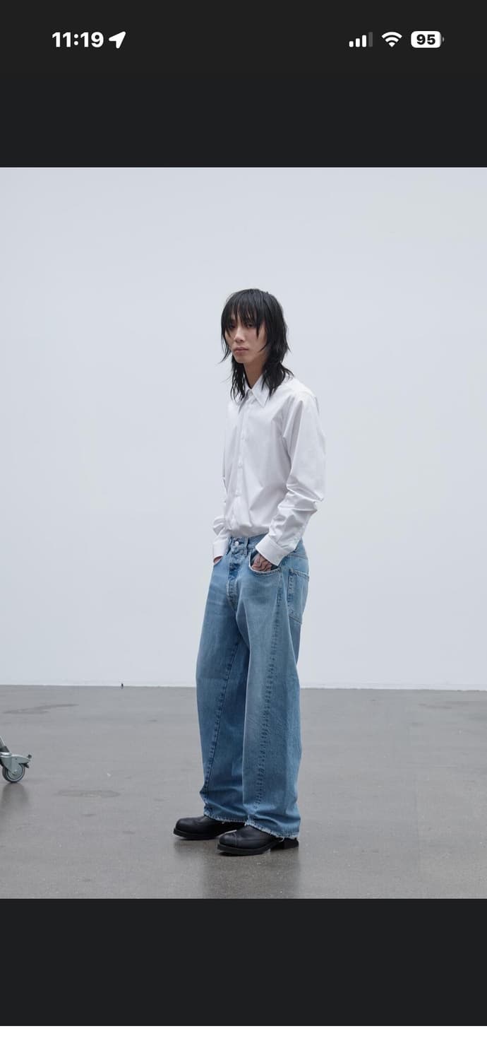 선플라워 와이드 트위스트 데님 빈티지블루,연청 29 구해요! 상품이미지2