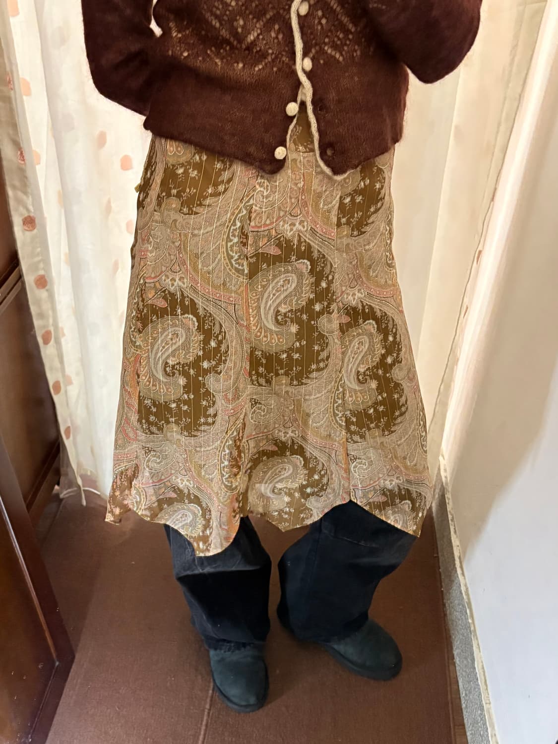 Japanese vintage ethnic pattern skirt 상품이미지4