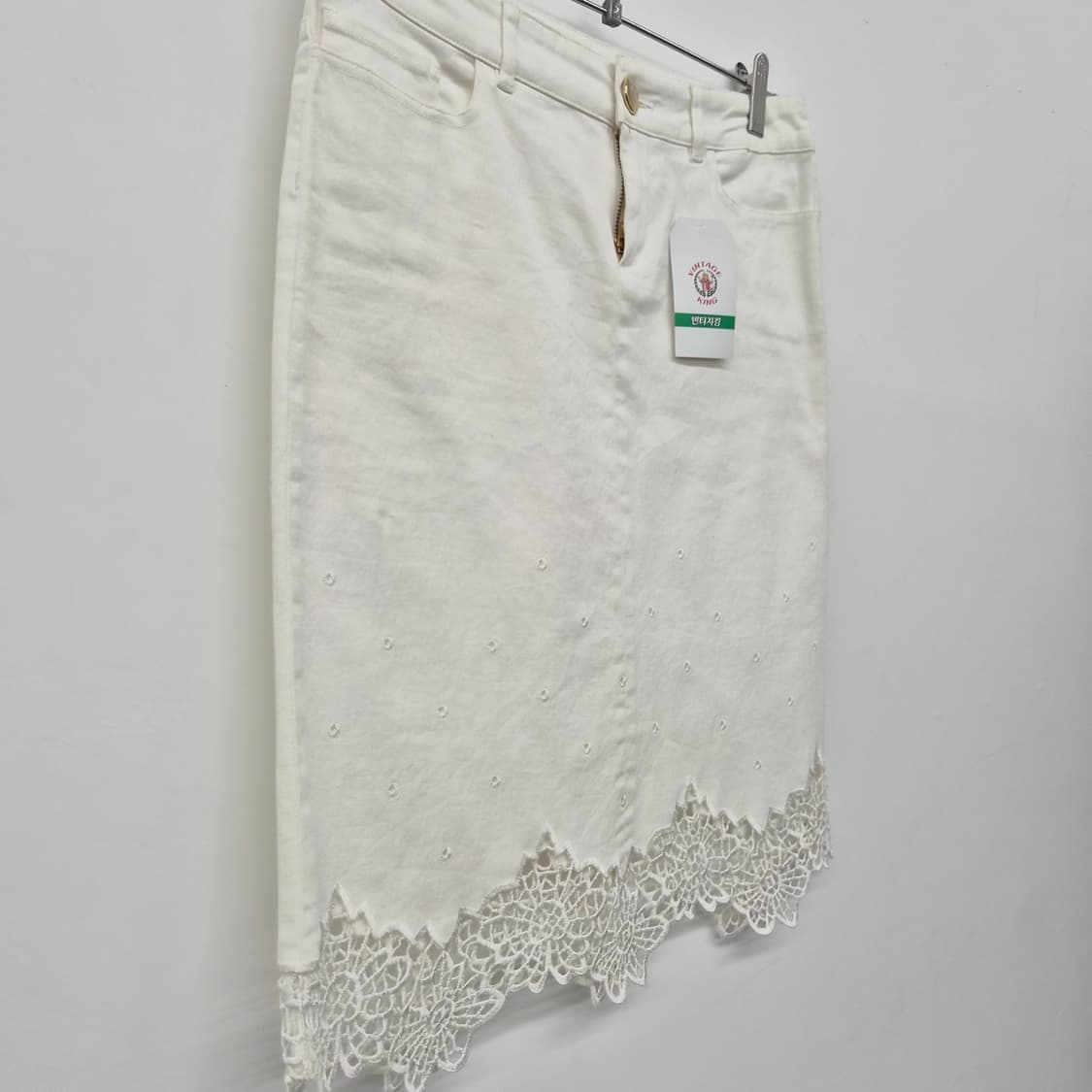 막스앤코 흰색 데님 타이트 스커트 30in 상품이미지2
