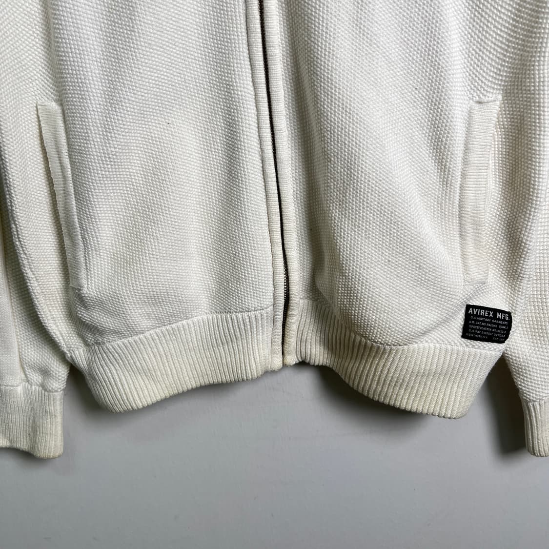 Avirex 아비렉스 코튼 니트 집업 자켓 XL 상품이미지5