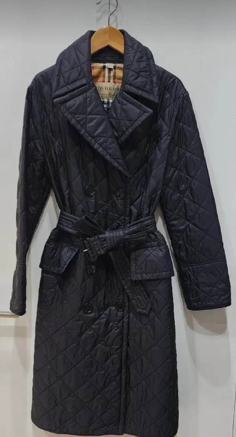 버버리 퀼팅 벨티드 롱패딩 블랙 S 상품이미지1