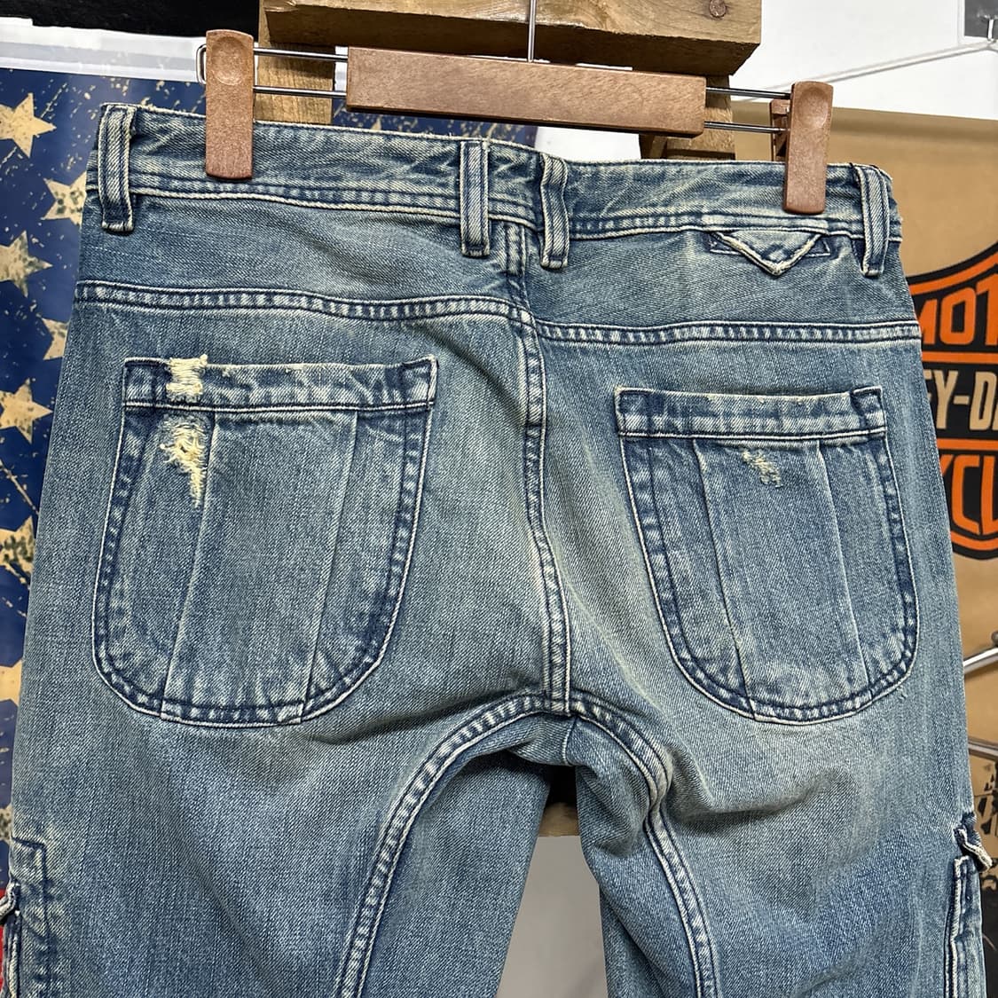 디젤 Y2K 멀티카고 헤비워싱 로우라이즈 데님팬츠 N1043    상품이미지6