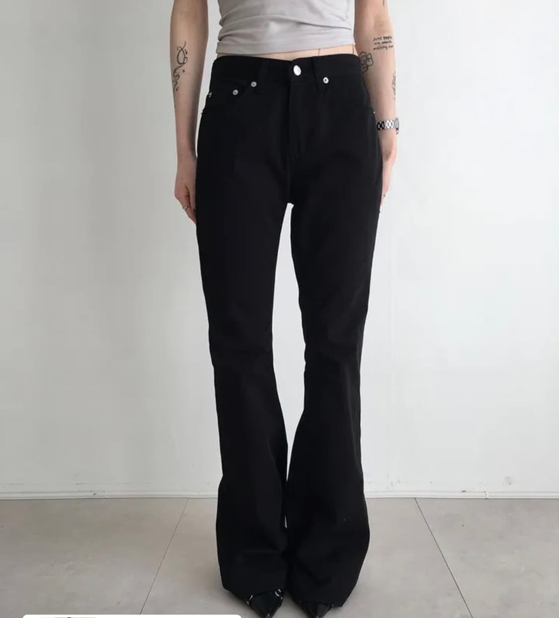 급처/ 택O, 새상품) ootj 루즈 부츠컷 팬츠 블랙 상품이미지1