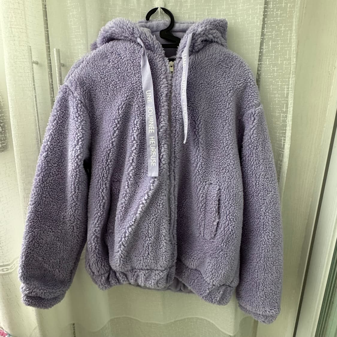 클라이드 연보라 뽀글이 후드 점퍼 상태 매우좋음 상품이미지1