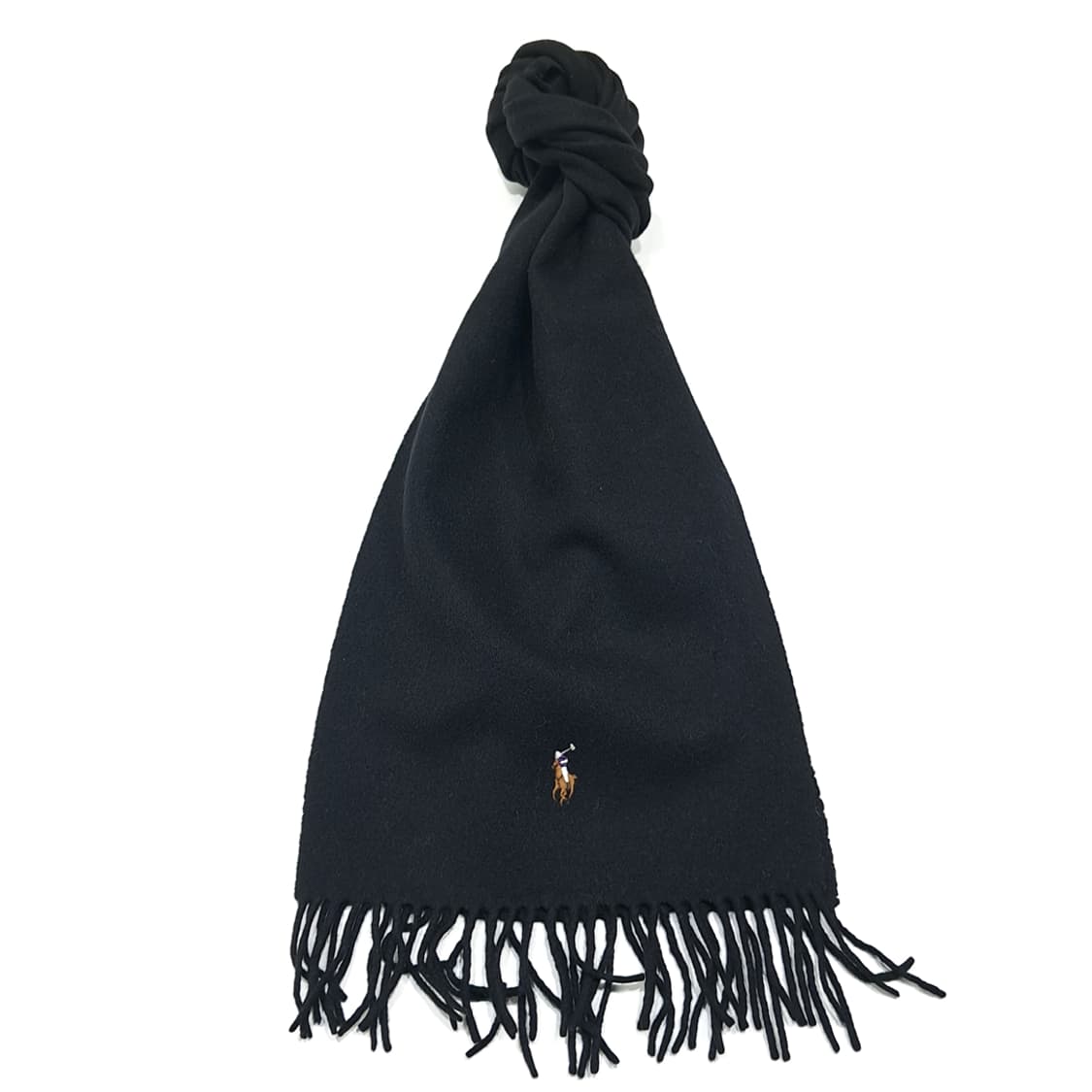 MX639 폴로 90s 이태리판 램스울 멀티포니 블랙 머플러 목도리 상품이미지1