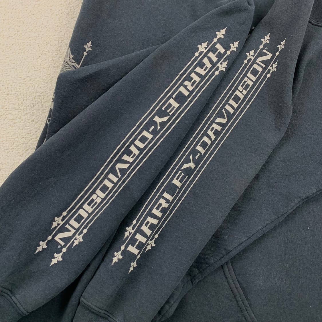 할리 데이비슨 스컬 프린팅 블랙 후드집업 상품이미지5