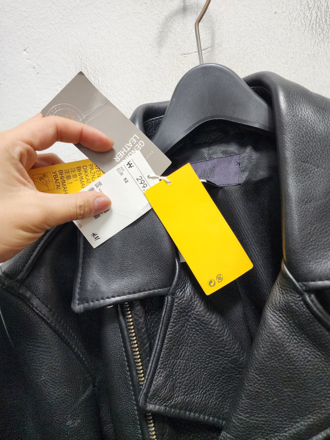 (새상품) H&M 30만원 리얼레더 소가죽 라이더자켓  상품이미지4