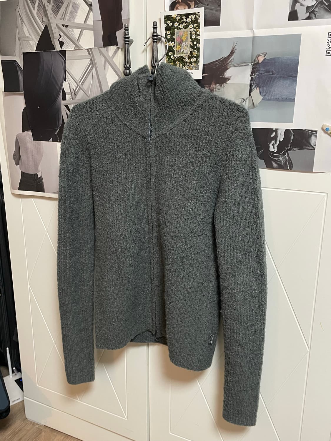 스컬프터 부클 니트 집업 (그레이) 상품이미지4