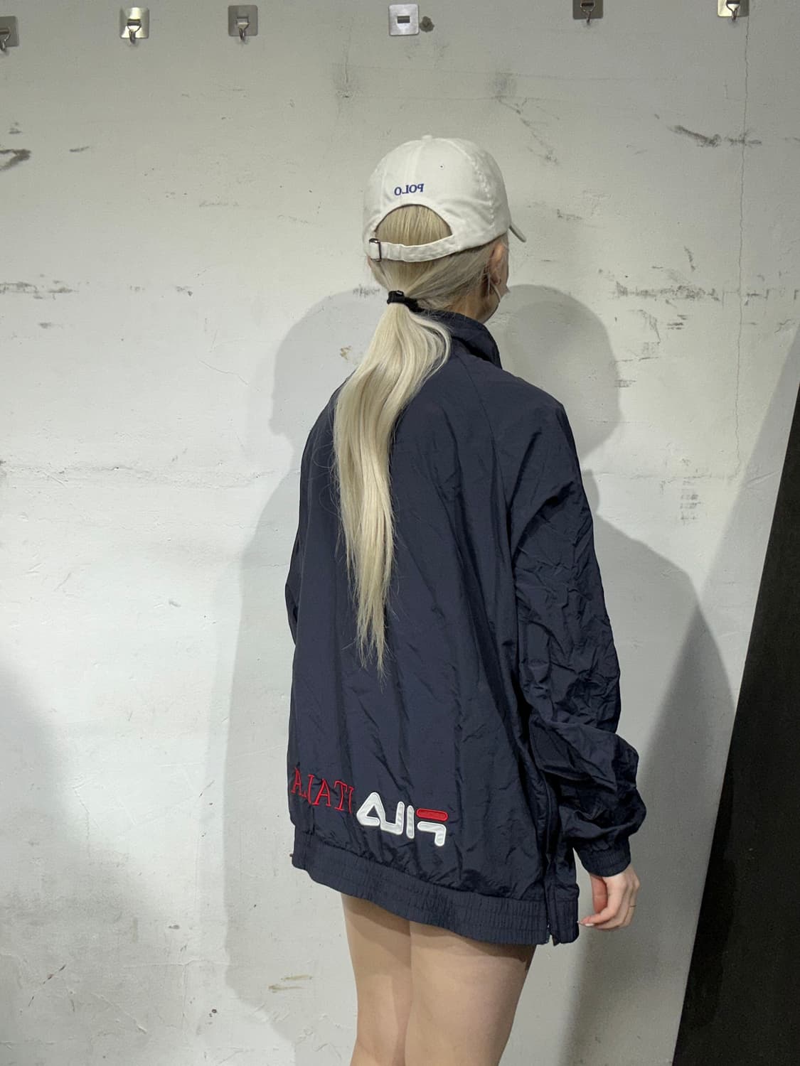 휠라 네이비 아노락 바람막이 트랙 자켓 L 상품이미지3