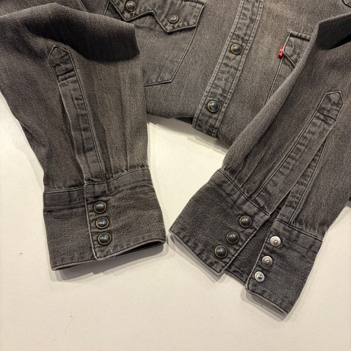 [M] 리바이스 웨스턴 데님 셔츠 블랙 D600 상품이미지5