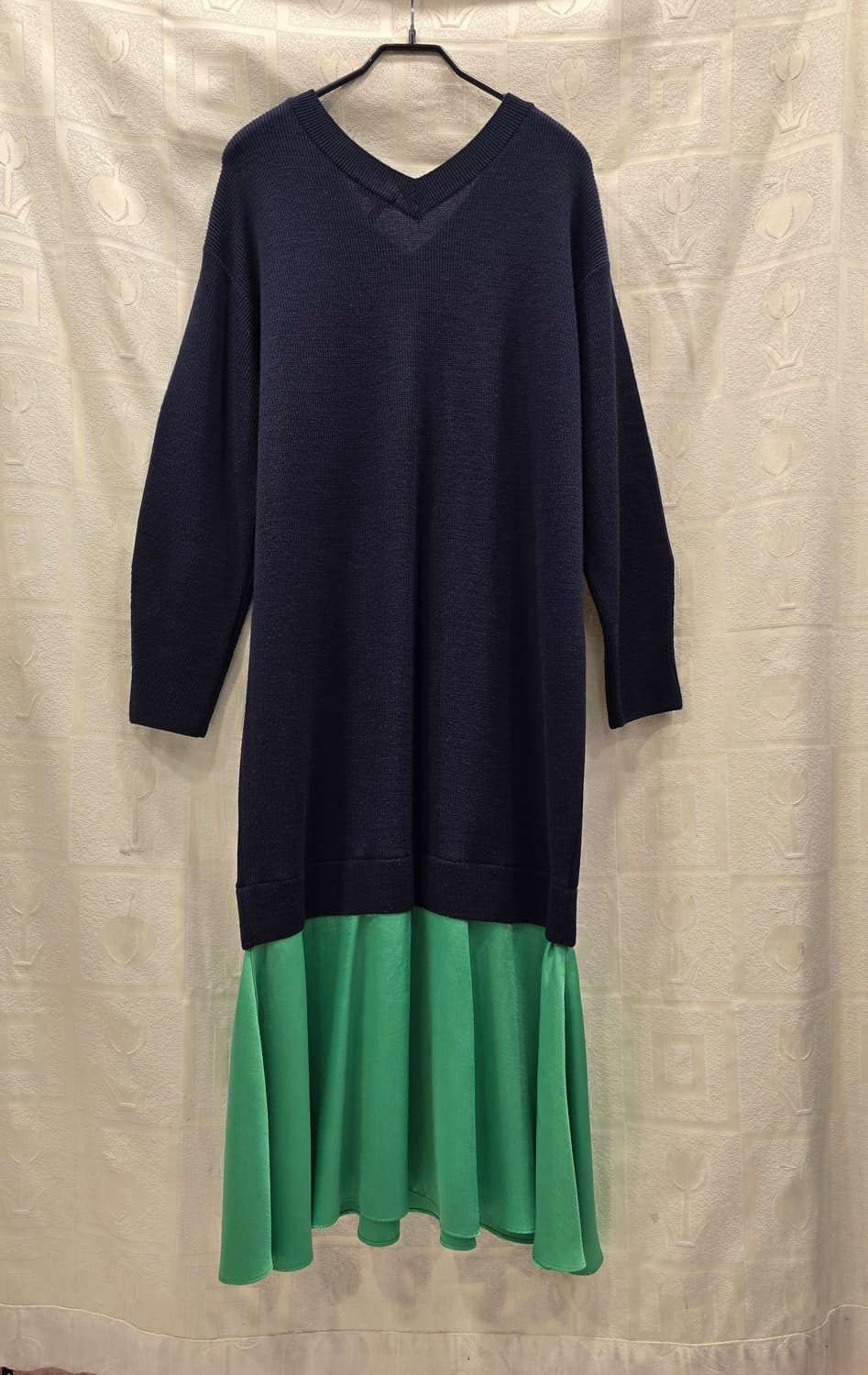 시슬리 Sisley 투톤 니트 롱 원피스 프리사이즈 상품이미지6