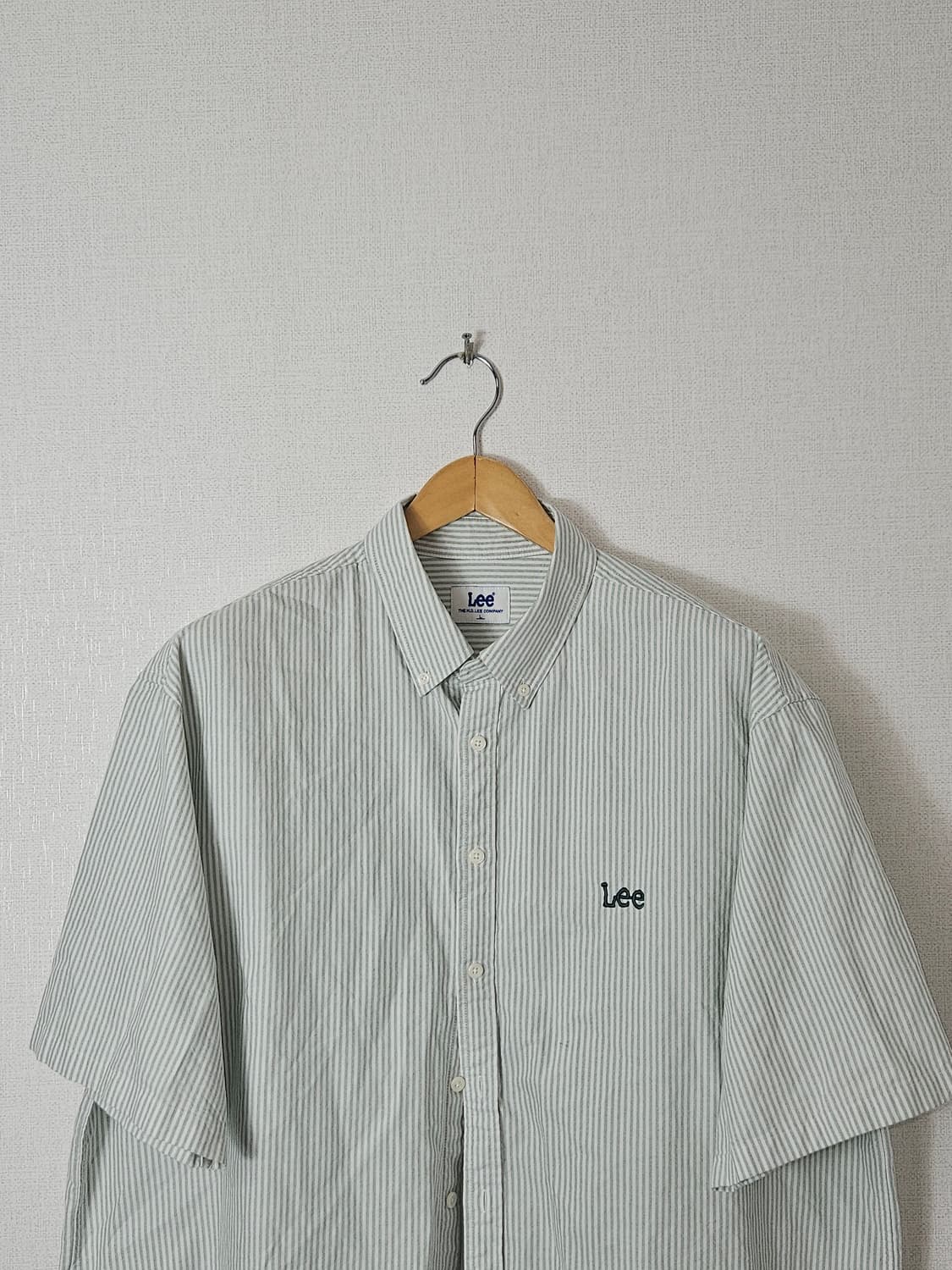 리 LEE 스트라이프 반팔셔츠 옥스포드 오버핏 L 상품이미지2