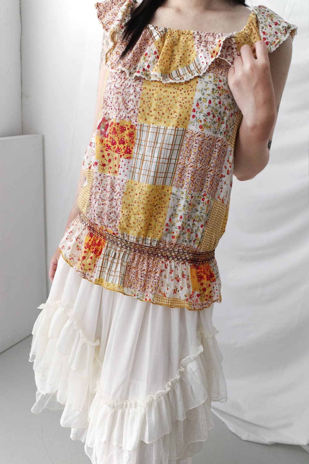 flower off shoulder T 상품이미지4
