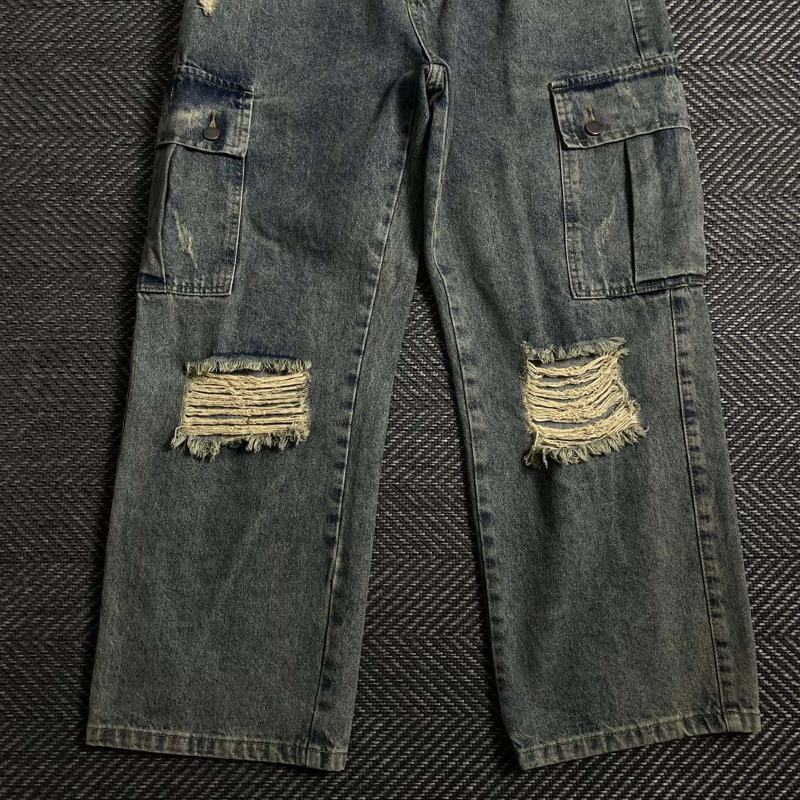 빈티지 y2k 디스트로이드 워싱 데님 카고 팬츠o 4458 상품이미지2