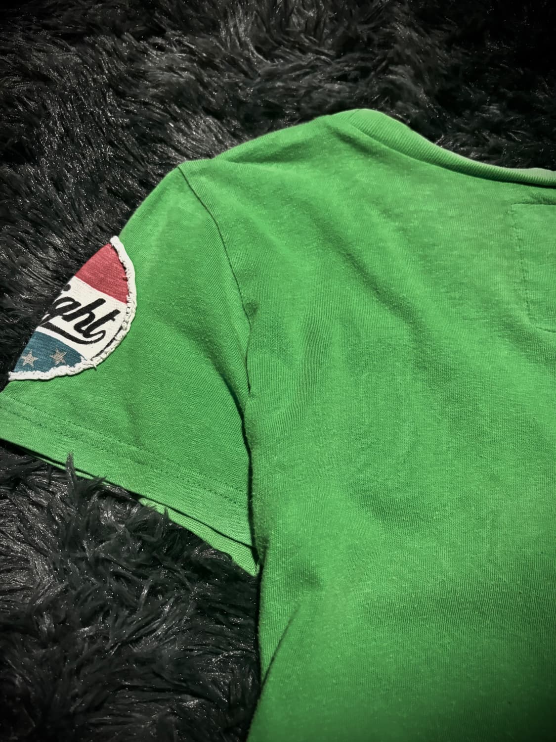 DIG DEEP 그린컬러 아이보리 레터링 자수 반팔 T 상품이미지5