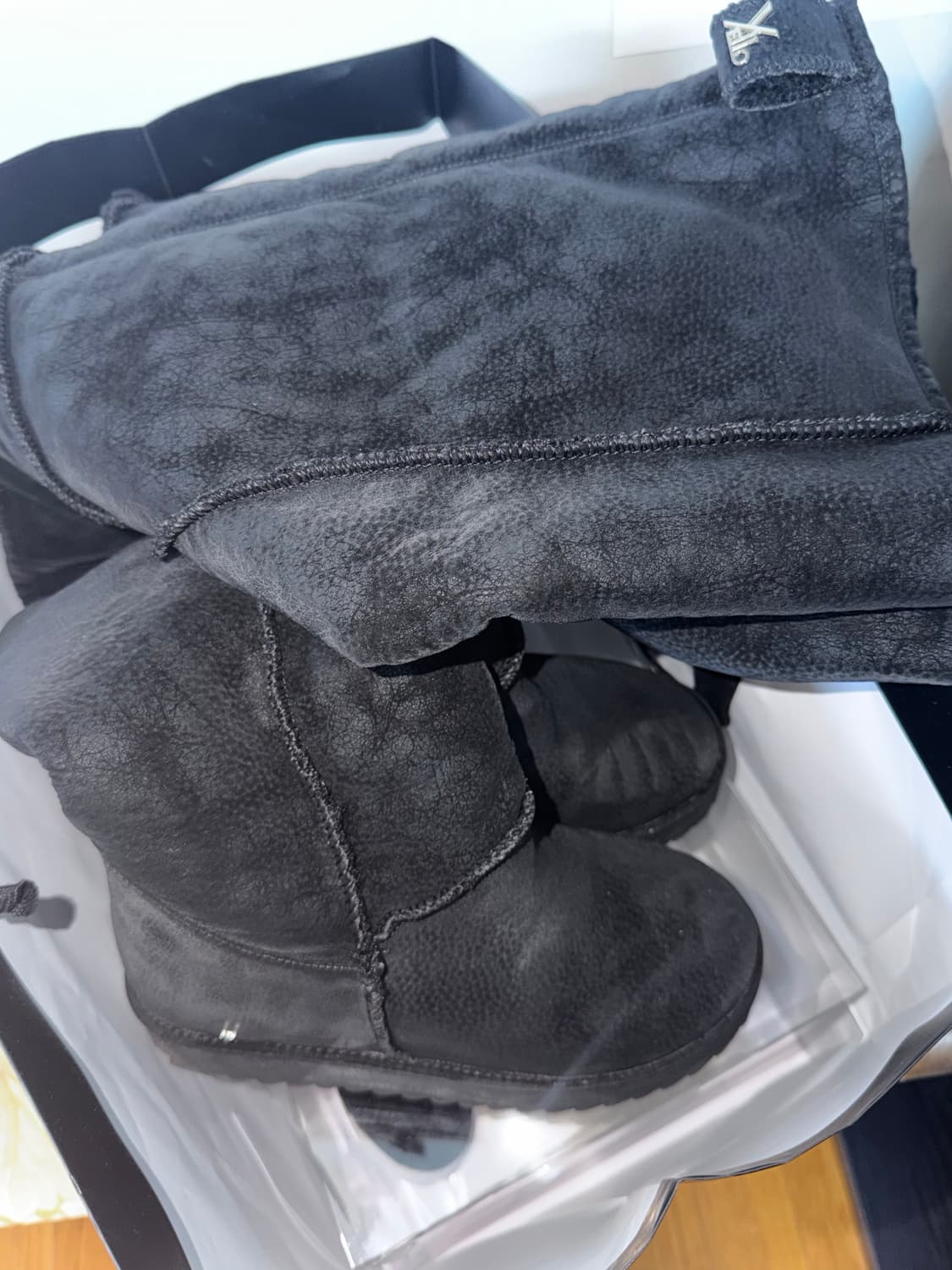 Yello 이에로 퍼 부츠 블랙 (스웨이드) 상품이미지1