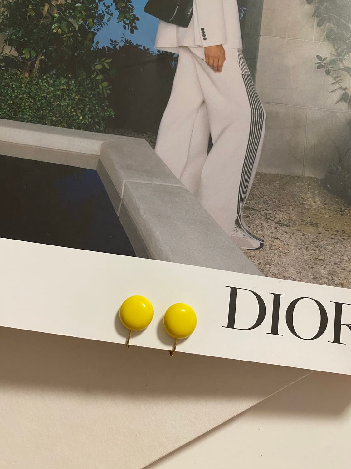 원형 노랑 귀걸이  귀찌 빈티지 주얼리 도매 악세사리 상품이미지2