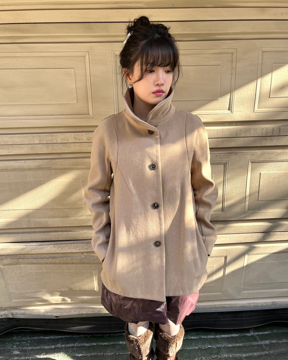 마르니 베이지 카라 코트 상품이미지3