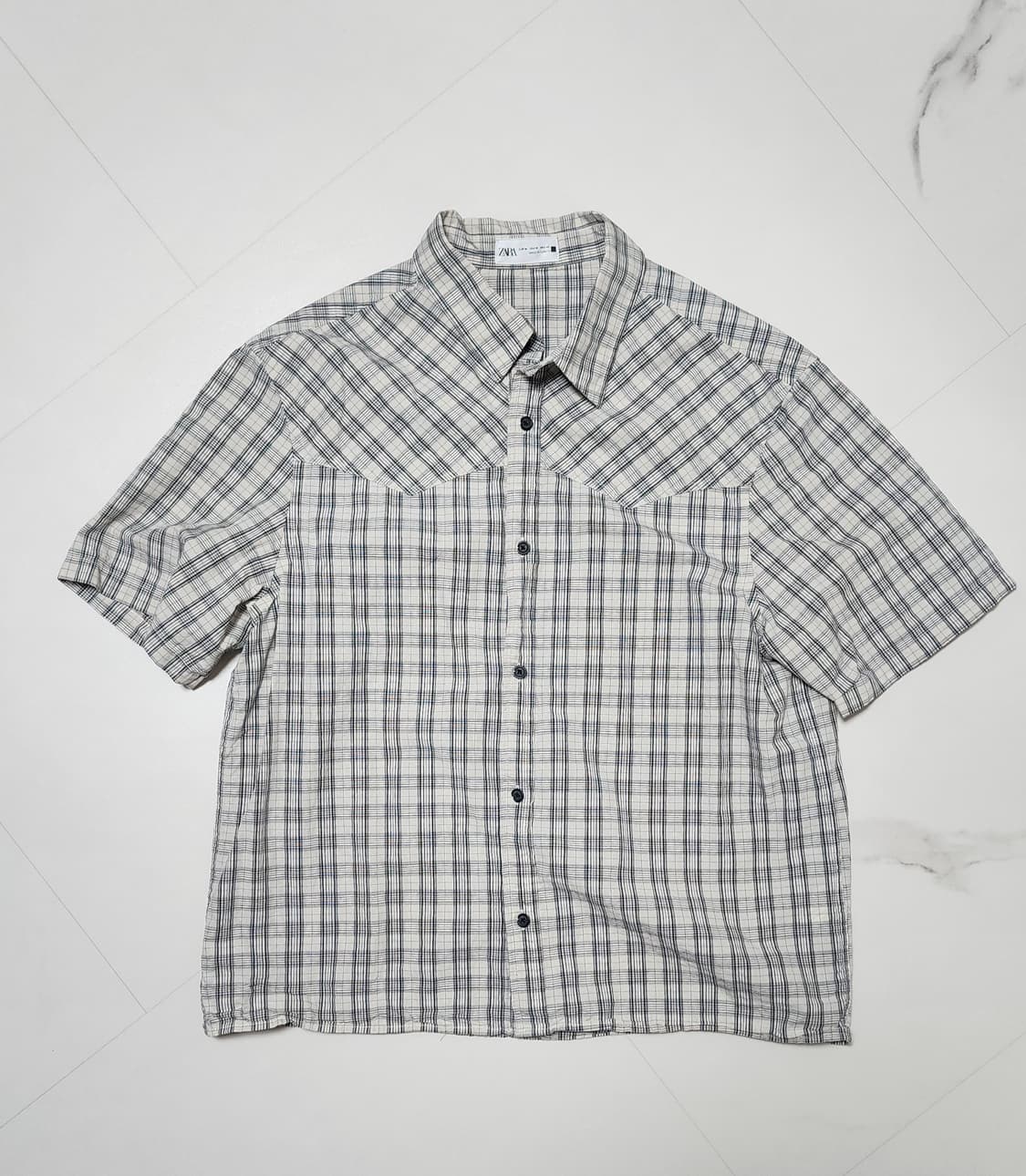 자라 체크 반팔 셔츠 상품이미지2