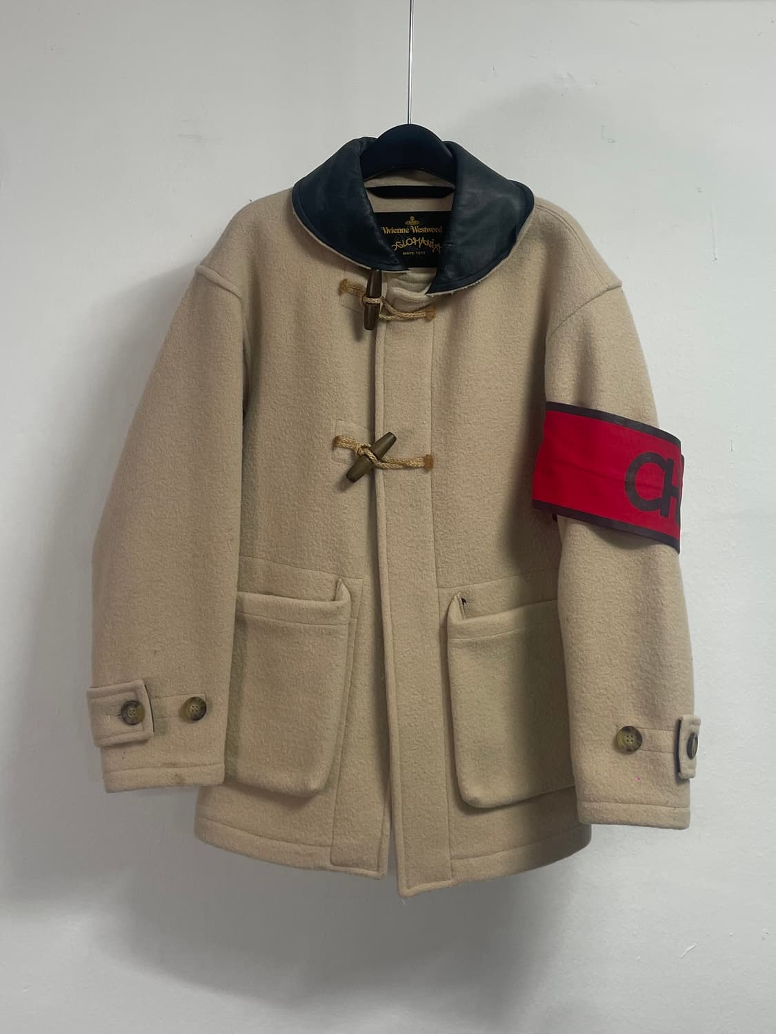 비비안웨스트우드 x 글로버올 레더 카라 울 더플 코트 (on.487) 상품이미지1