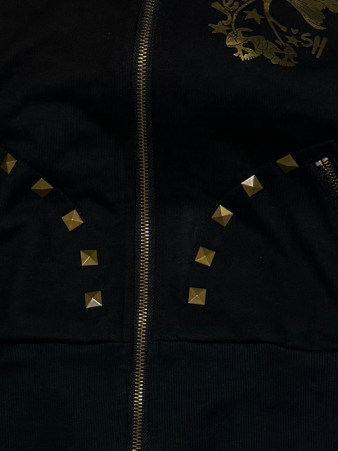 JELLY FISH 골드 스터드 하이넥 후드집업 (베이비메탈클럽깔) 상품이미지4