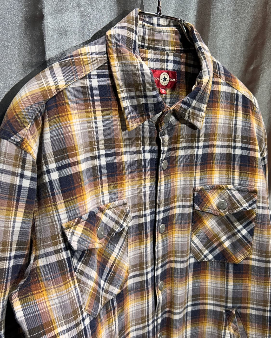 M 컨버스 투포켓 플란넬 체크셔츠 상품이미지4