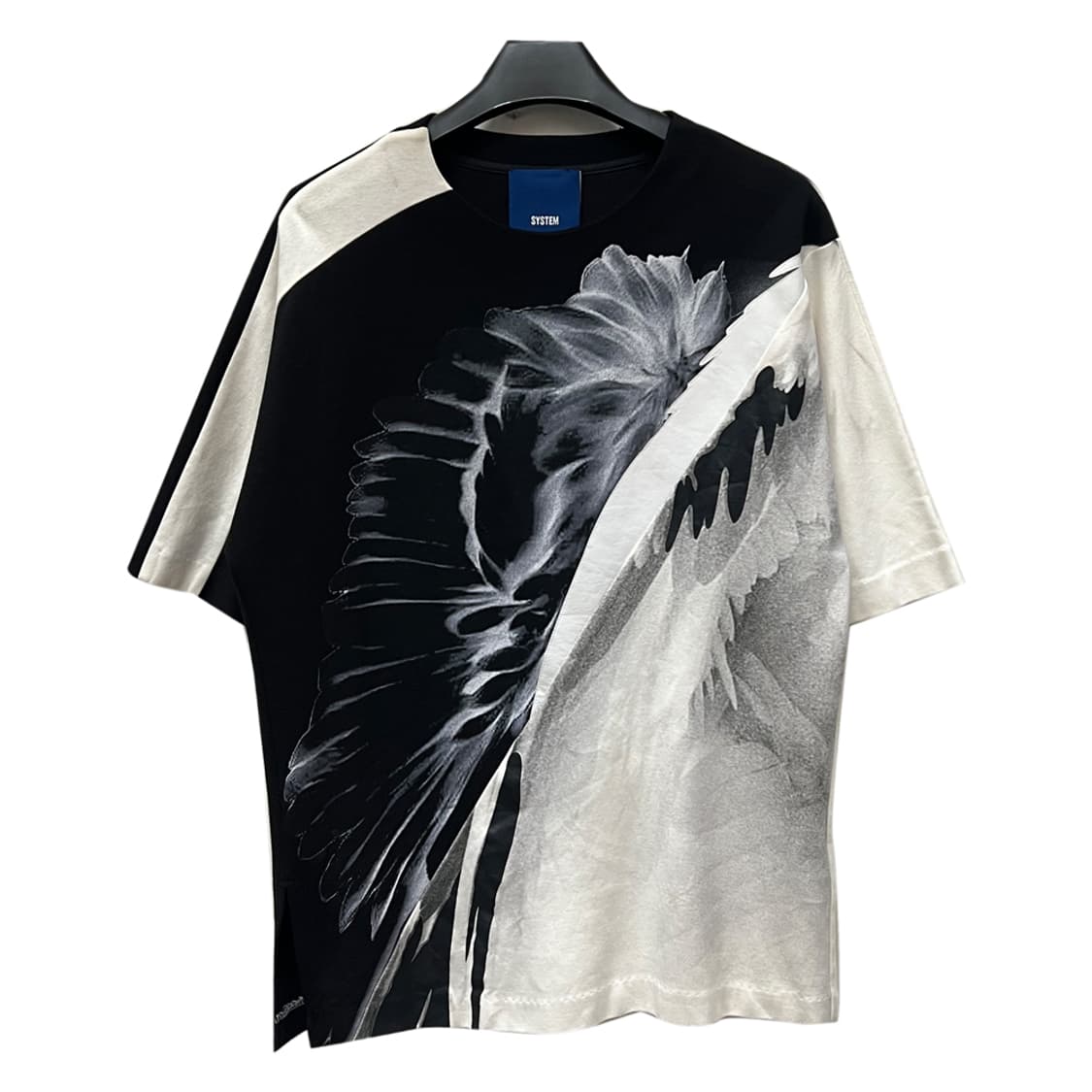 시스템옴므 컬러 배색 프린팅 반팔티 100 상품이미지1