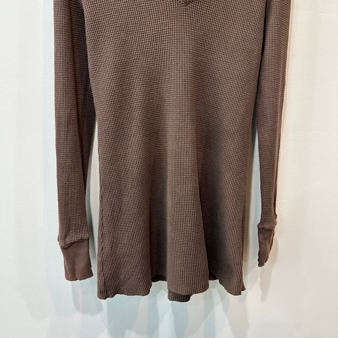 브라운 와플 후드 롱 슬리브 상품이미지3